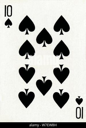 10 of Spades from a deck of Goodall & Son Ltd. playing cards, c1940. Artist: Unknown. Stock Photo