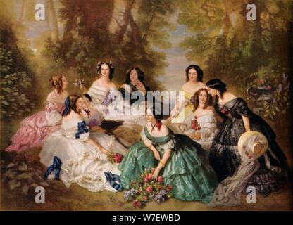 'Empress Eugenie surrounded by her ladies in waiting', c1920. Artist: Arthur Leonard Cox. Stock Photo