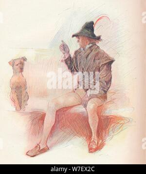 'Launce and his Dog', 1903, (1903). Artist: Philip William May. Stock Photo