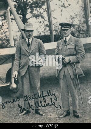 Captain John Alcock and Lieutenant Arthur Whitten Brown, British aviators, c1919 (c1937). Artist: Unknown. Stock Photo