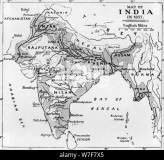 Map Of India 1857 Stock Photo - Alamy