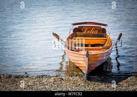 Rowing boat on Lake Windermere, Lake district, UK. Stock Photo