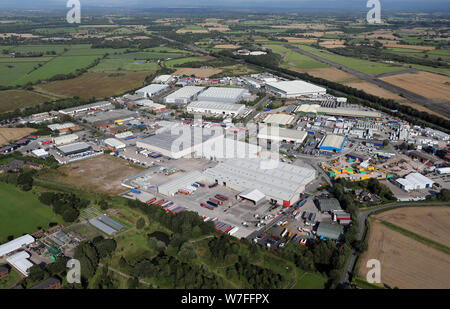 aerial view of Appleton Thorn Trading Estate Cheshire, UK Stock Photo