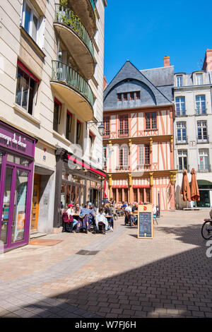 Nantes, France - May 12, 2019: The half-timbered house the Maison des Apothicaires or Maison du Change on the Place du Change in Nantes, France Stock Photo