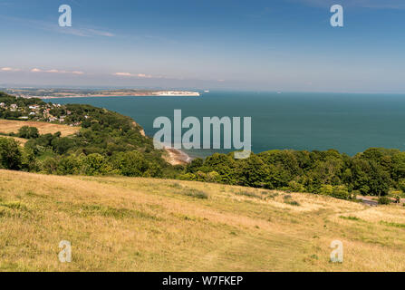 Luccombe, and Sandown Bay Isle of Wight, from Nansen Hill Stock Photo