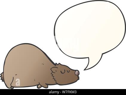 cartoon bear with speech bubble in smooth gradient style Stock Vector