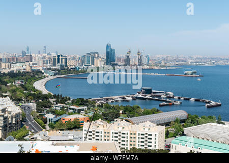 Baku, Azerbaijan - May 2, 2019. View over Baku, the capital of Azerbaijan. Stock Photo