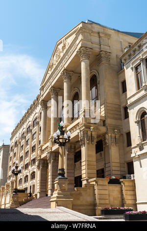 Baku, Azerbaijan - May 9, 2019. Exterior view of the building housing the General Prosecutor Administration of the Republic of Azerbaijan in Baku. Stock Photo