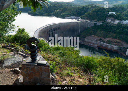 Nyami Nyami's (Zambezi River God or Zambezi Snake spirit) statue near Lake Kariba dam, Zimbabwe Stock Photo