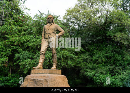 Dr. David Livingstone memorial at Victoria Falls, the first statue on the Zimbabwean side Stock Photo