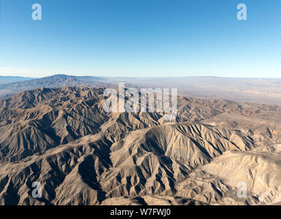 Aerial view of a portion of the San Andreas fault in California's Sierra Madre Mountains, midway between Bakersfield and Santa Barbara Stock Photo