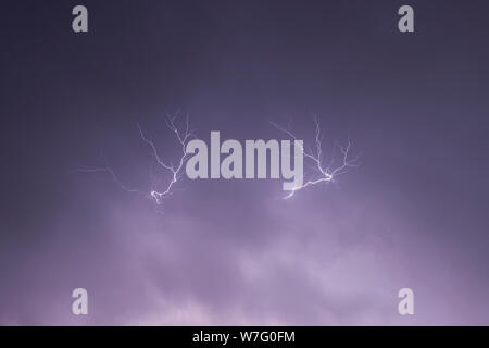 Thunderstorm, lighting and thunder in a storm in Caceres, Spain Stock Photo