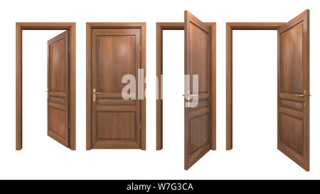 Collection of isolated wooden doors Stock Photo