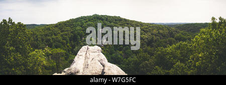 Panorama from the top of the King and Queen's Seat, Rocks State Park. Stock Photo