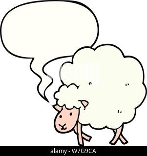 cartoon sheep with speech bubble Stock Vector