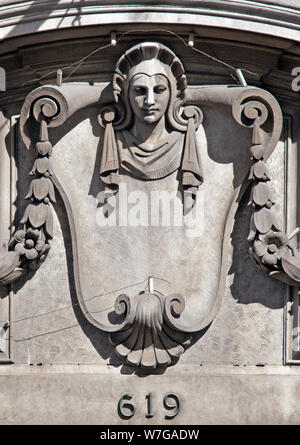 Architectural details on the National Bank of Washington at the corner of 14th and G St., NW, Washington, D.C Stock Photo