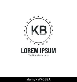 Initial KB logo template with modern frame. Minimalist KB letter logo vector illustration design Stock Vector