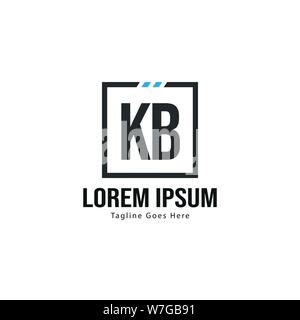 Initial KB logo template with modern frame. Minimalist KB letter logo vector illustration design Stock Vector