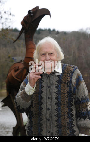 Sculptor Walenty Pytel at home in Bromsash, near Ross-on-Wye. A chicken ...