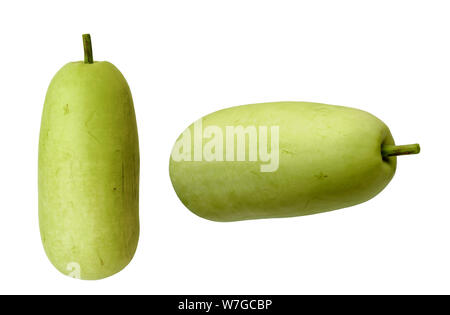 two views of asian squash isolated on white background Stock Photo