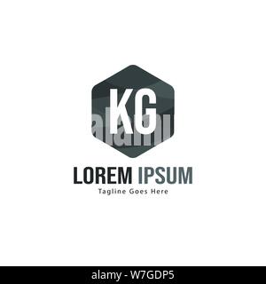 Initial KG logo template with modern frame. Minimalist KG letter logo vector illustration design Stock Vector