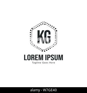 Initial KG logo template with modern frame. Minimalist KG letter logo vector illustration design Stock Vector