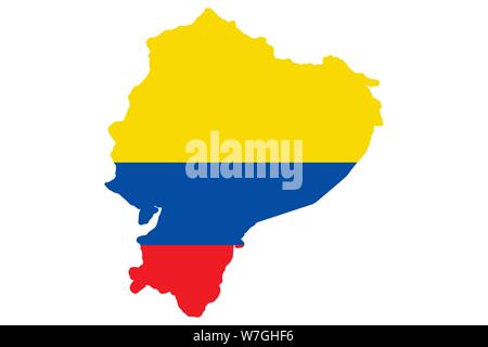 Ecuador flag map.Vector illustration EPS10 Stock Vector