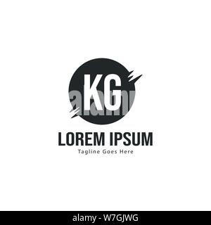 Initial KG logo template with modern frame. Minimalist KG letter logo vector illustration design Stock Vector