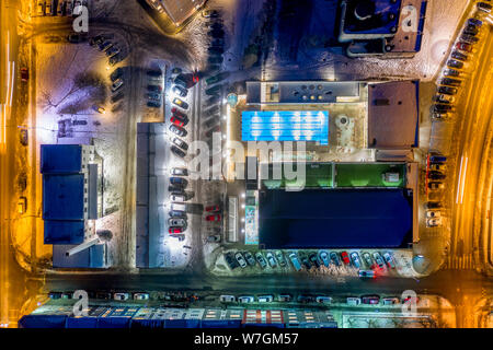 Swimming Pools, Winter Lights festival, Reykjavik, Iceland Stock Photo