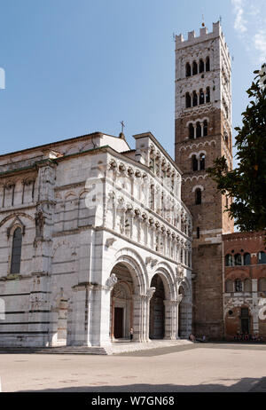 Lucca Cathedral is a Roman Catholic church dedicated to Saint Martin of Tours. The cathedral is on Piazza San Martino. Stock Photo