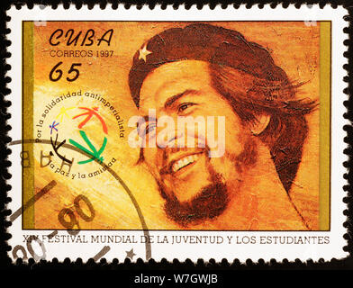 Che Guevara on cuban postage stamp Stock Photo