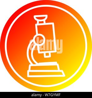 microscope and slide circular icon with warm gradient finish Stock ...