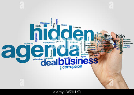 Hidden agenda word cloud concept Stock Photo