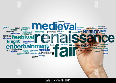 Renaissance fair concept word cloud background Stock Photo - Alamy