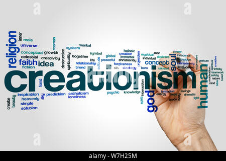 Creationism concept word cloud background Stock Photo