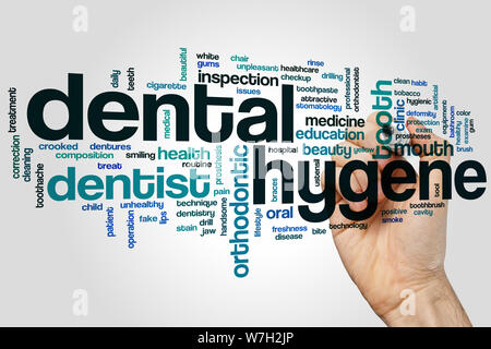 Dental hygene concept word cloud background Stock Photo