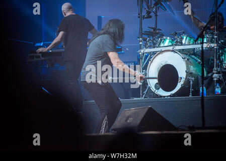 SIBIU, ROMANIA - JULY 26, 2019: James LaBrie vocalist of the progressive metal band Dream Theater performing live at Artmania Festival Stock Photo