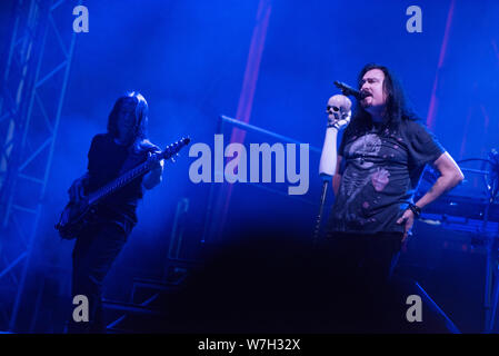 SIBIU, ROMANIA - JULY 26, 2019: James LaBrie vocalist of the progressive metal band Dream Theater performing live at Artmania Festival Stock Photo