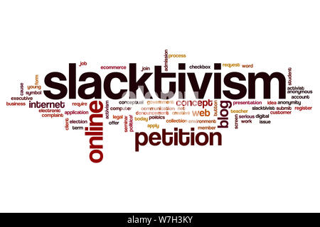 Slacktivism word cloud Stock Photo