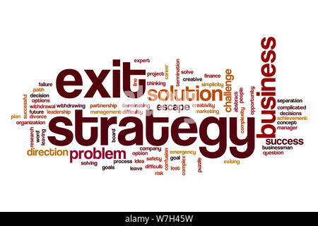 Exit strategy word cloud Stock Photo