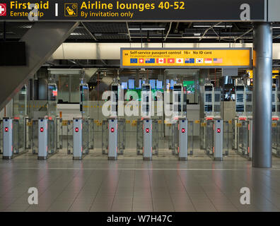 Self-Service Passport Control Gates at an Airport Stock Photo