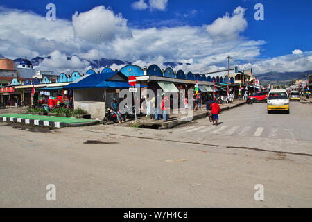 On the street in Wamena city, Papua Stock Photo