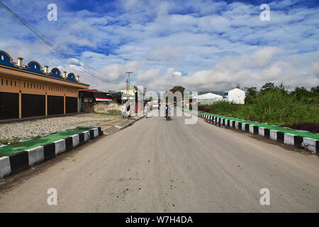 On the street in Wamena city, Papua Stock Photo