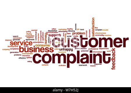 Customer complaint word cloud Stock Photo