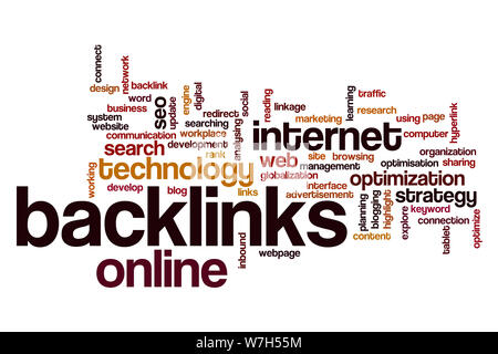Backlinks word cloud Stock Photo