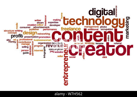 Content creator word cloud Stock Photo - Alamy