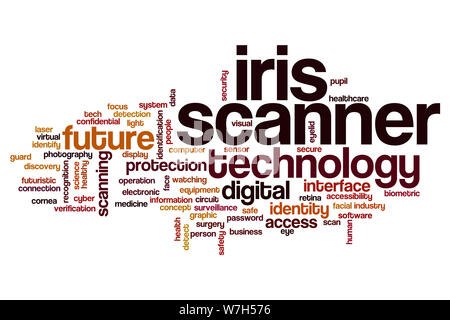 Iris scanner word cloud concept Stock Photo