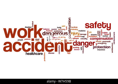 Work accident word cloud concept Stock Photo