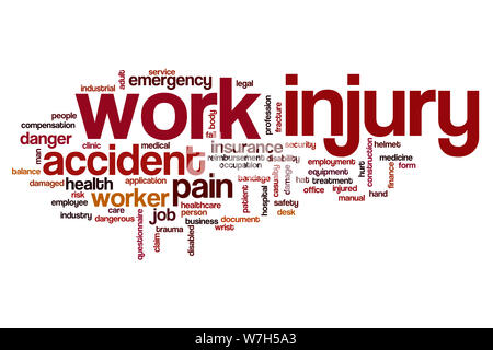 Work injury word cloud concept Stock Photo
