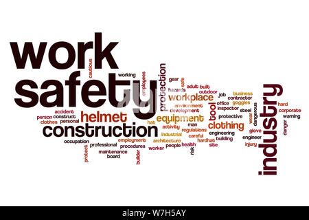 Work safety word cloud concept Stock Photo